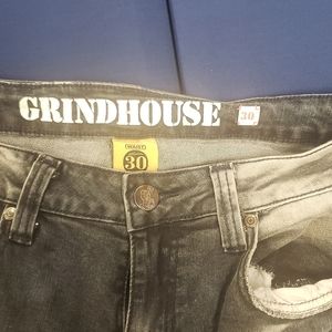 Mens gray and blk Grind House Jeans size 30. Like New Worn Once
